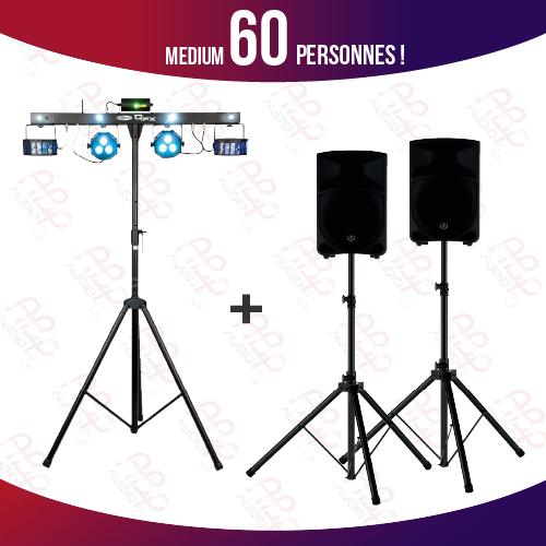 Pack MEDIUM Sonorisation + Lumières 60 personnes ! - Solution de location de matériel pour particuliers à Caen